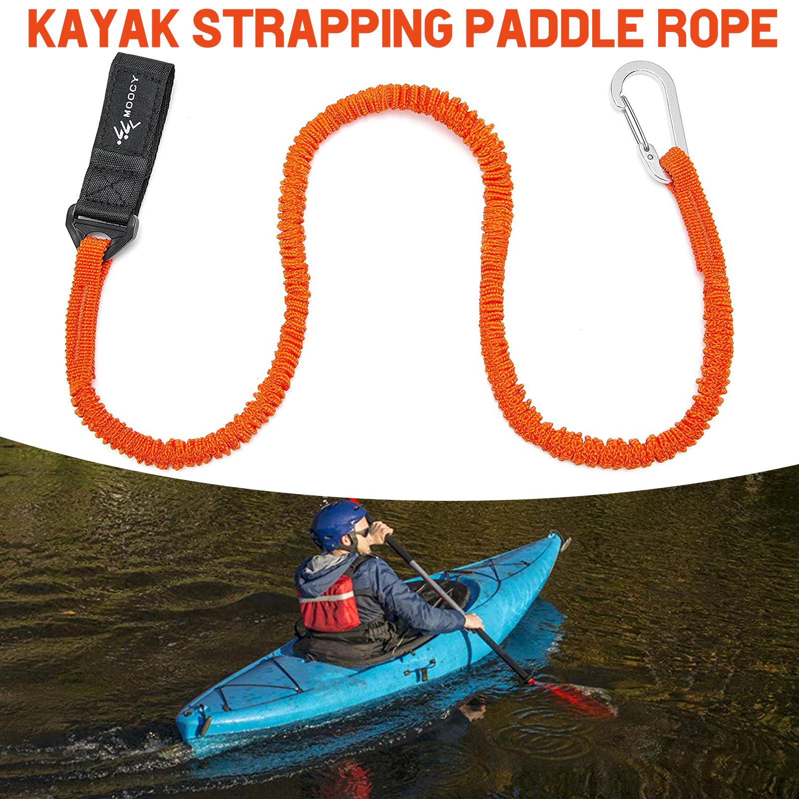 Fishing Kayak Paddle - Adjustable Elastic Kayak Paddle Leash with