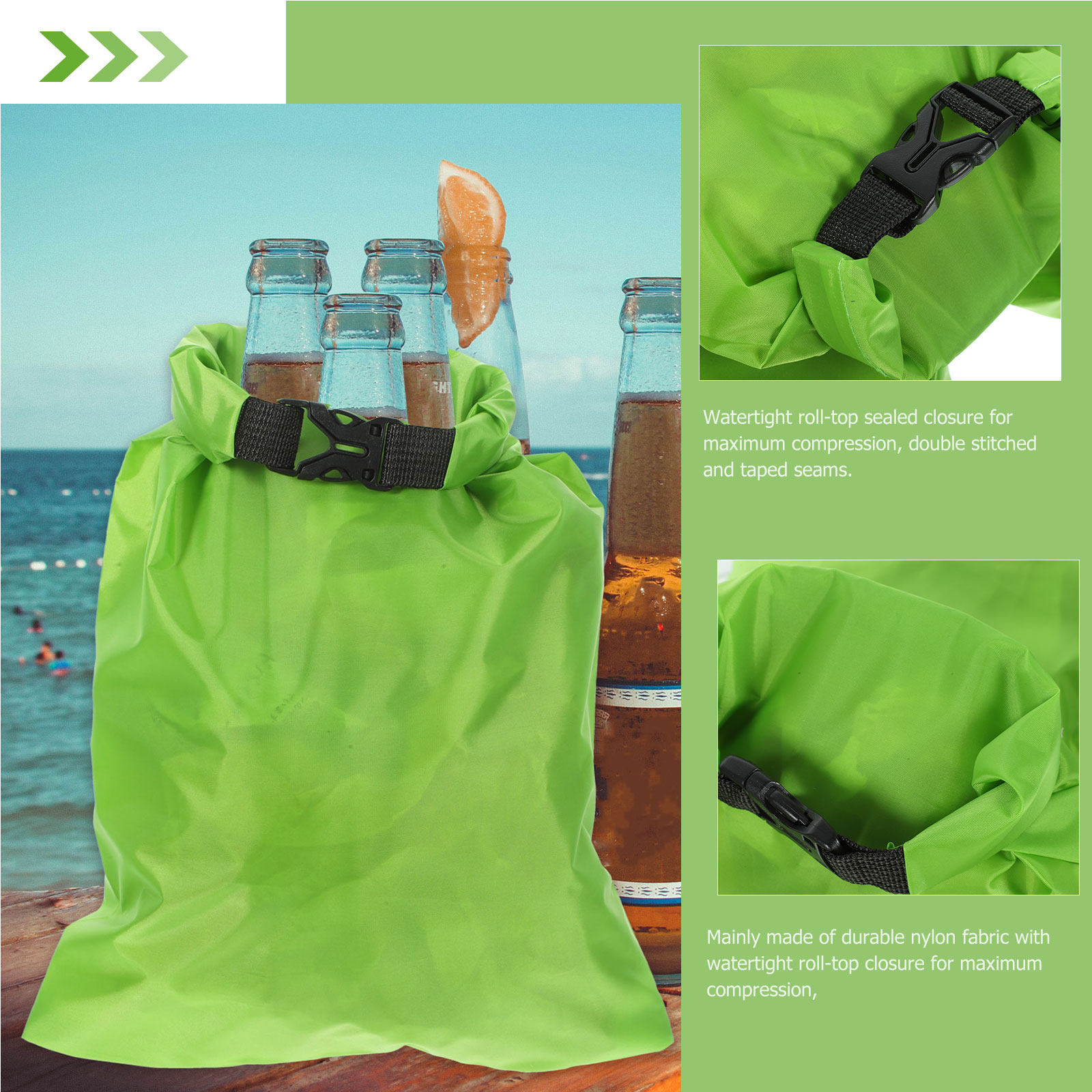 Fishing Kayak Storage Bag - 3Pcs Outdoor Waterproof Dry Bag Storage