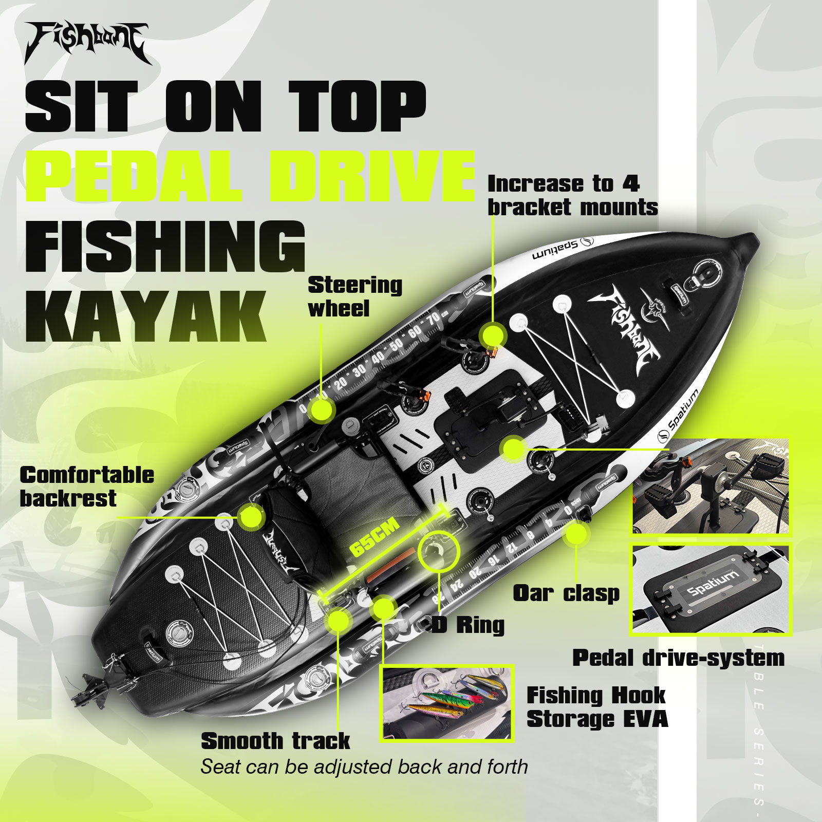 Spatium Fishing Kayak Boat Ped - Fishing Kayak Sit On Top ulasan dan harga